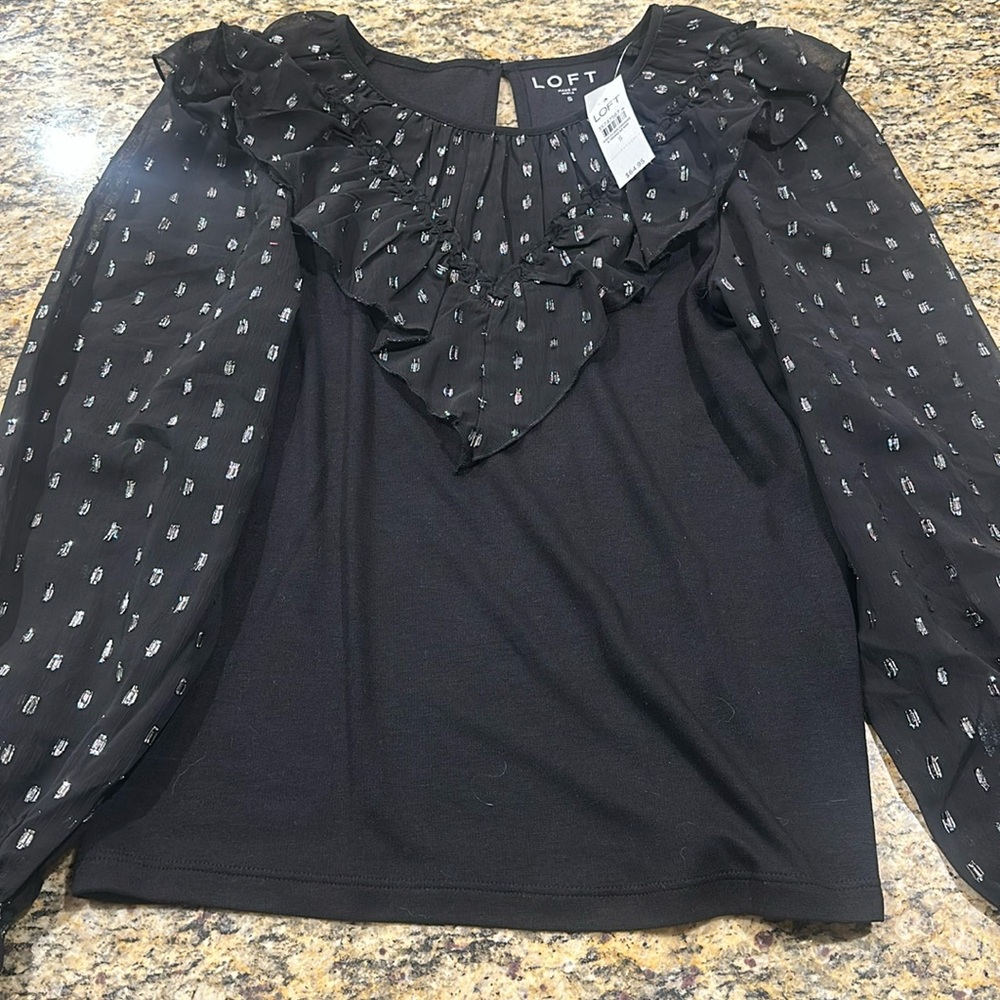Black loft blouse with tags